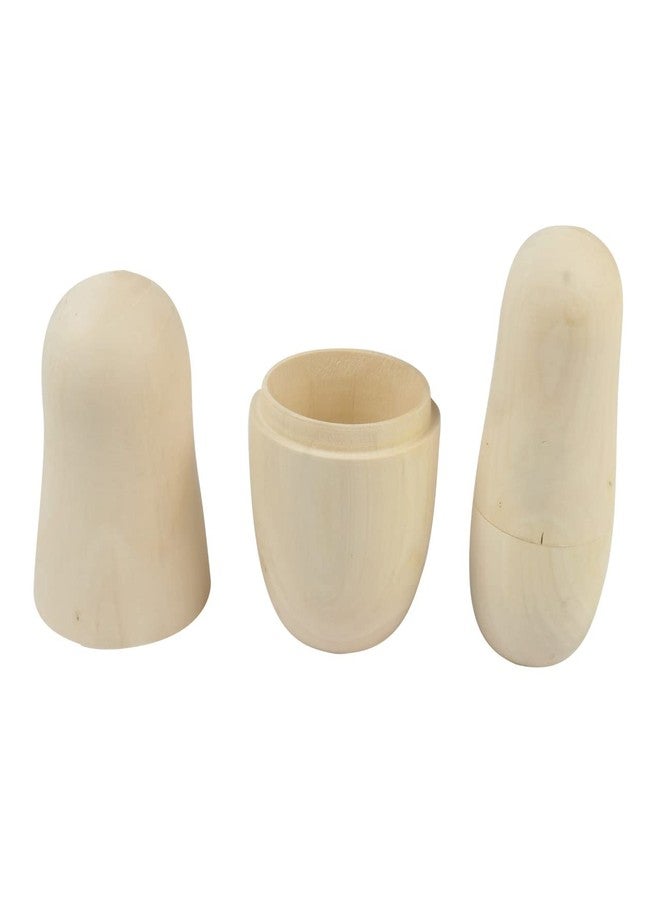 CHANNAPATNA TOYS Unpainted Wooden Russian Nesting Dolls/Stacking Toy for Kids (2 Years+) - Set of 5 pcs - 6 Inch Wood Color- Develop Problem Solving & Curiosity - Image 4